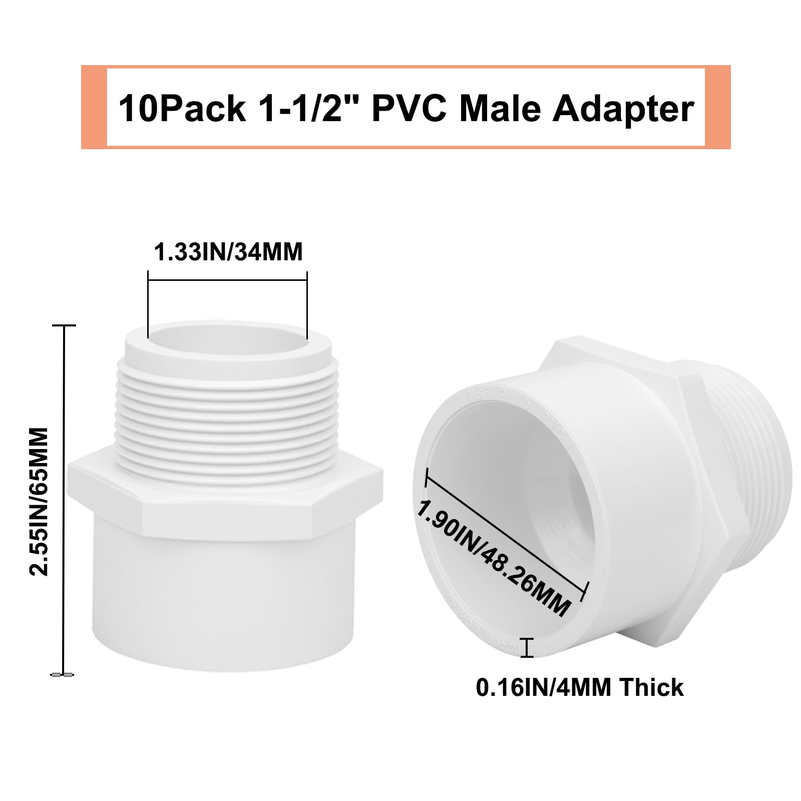 Snapklik.com : 10Pack 1-1/2