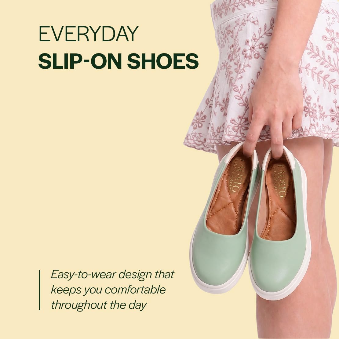 FAUSTO FST FJDWC-7011 Pista GREEN-38 Women's Pista Green Outdoor Fashion Comfort Height Enhance Platform Heel Ballerina Slip On Shoes (5 UK) 1
