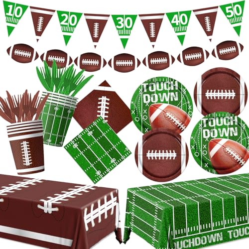 Football Party Supplies Kit Serve 25, 178Pcs...