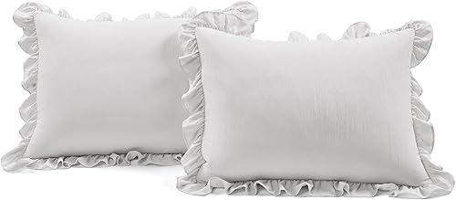 Miniatura 5 de Lush Decor Reyna - Juego de sofá cama con volantes, acogedor juego de ropa de cama de 6 piezas, elegancia y comodidad atemporales, 68 pulgadas de