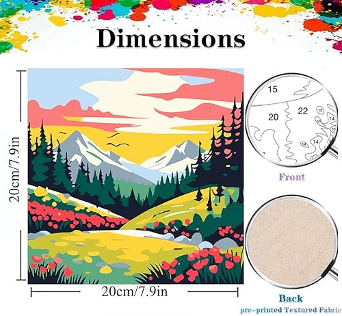 Miniatura 9 de Paquete de 4 pinturas por números para adultos, paisaje, bricolaje, pintura acrílica por números, kits sobre lienzo para niños de 4 a 8 a 12 años,