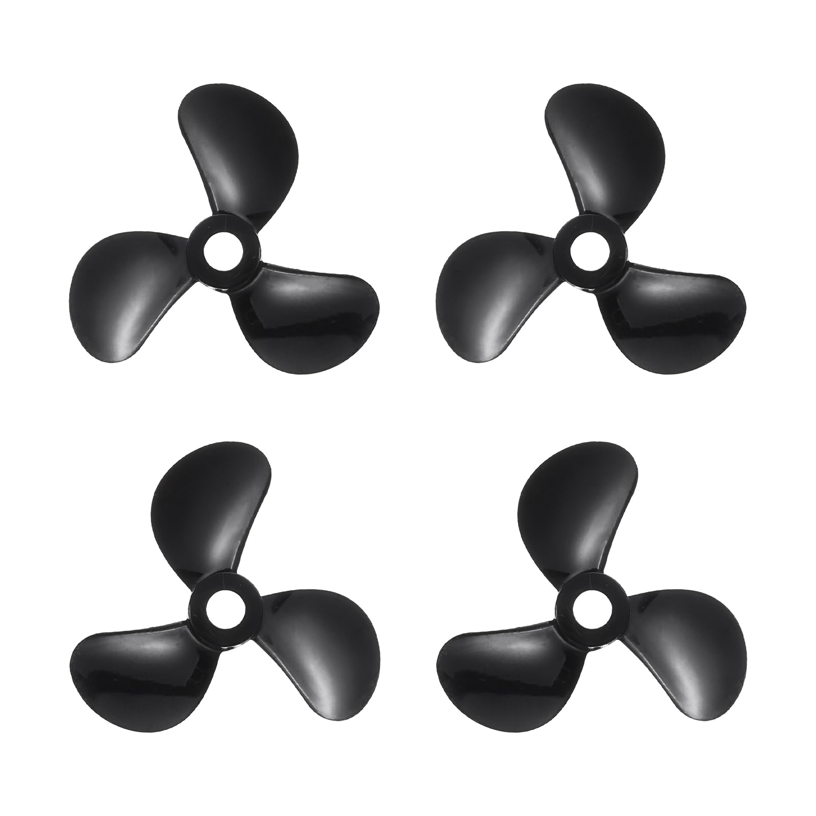 sourcing map 2Set RC Boat Propeller, 3 Blades Propellers 4mm Hole Dia 36mm OD CW Clockwise Rotating Drill Propeller for RC Boat Hobbies DIY Ship Model, Black