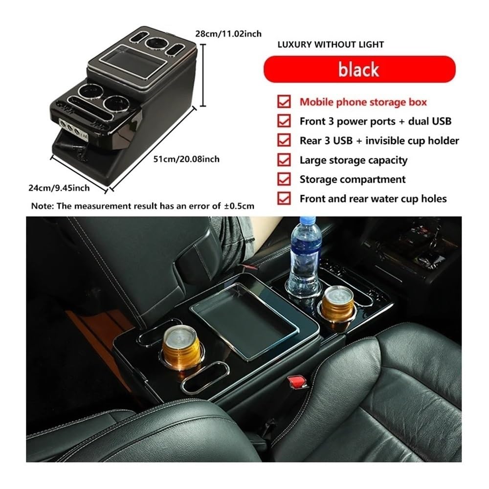 Caja De Consola Con Reposabrazos Almacenamiento Frontal Universal General, Cargador Inalámbrico Gran Capacidad Para Odyssey Para MPV, 24cm