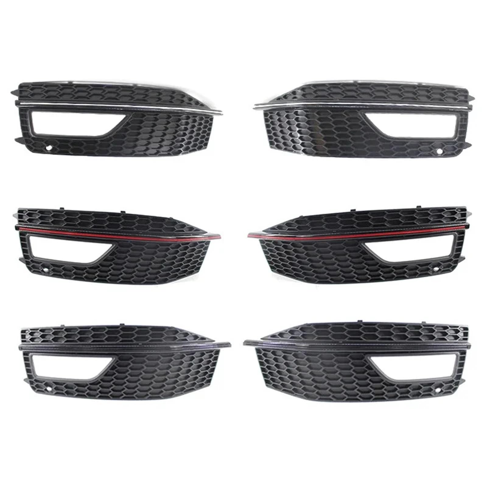 Pasuje do Audi A4 B8.5 S-Line S4 2012-2016 Osłona lampy przeciwmgielnej Plaster miodu Przednia kratka Grill Przedni zderzak Dolna kratka(Chrome)