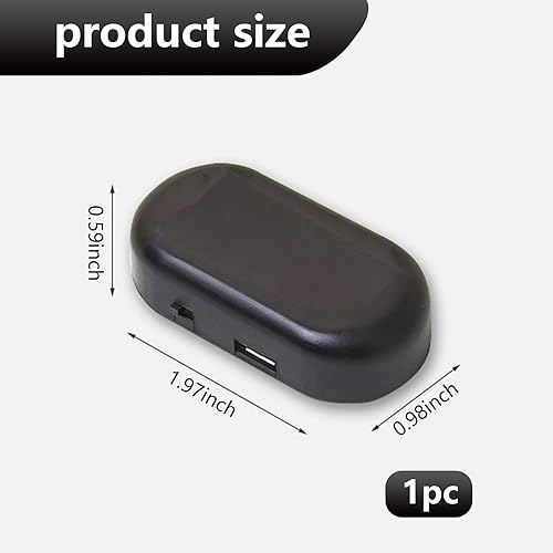 Miniatura 2 de 1 luz LED solar intermitente de seguridad para automóvil con puerto USB, accesorios de luz de alarma antirrobo para vehículos, luz de advertencia de