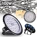 chunnuan UFO LED High Bay Lights 100W 5 Packs,50000LM 6500K Daylight High Bay LED Shop Lights,Waterproof High Bay Lighting,LED Shop Lights for Factory Warehouse Workshop