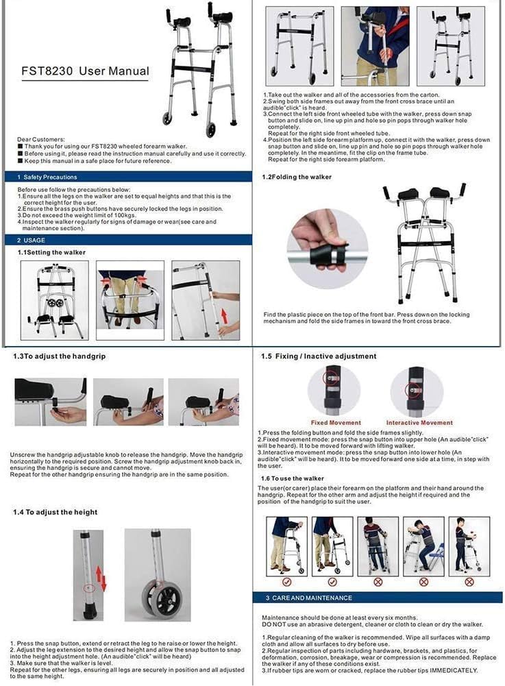 Walker, aufrechte Haltung Rolling Walker mit Armlehne Support Pad, medizinische 4-Rad-Walker Rollator, einstellbare Höhe ältere Menschen Gehhilfe für Senioren Walking verwendet