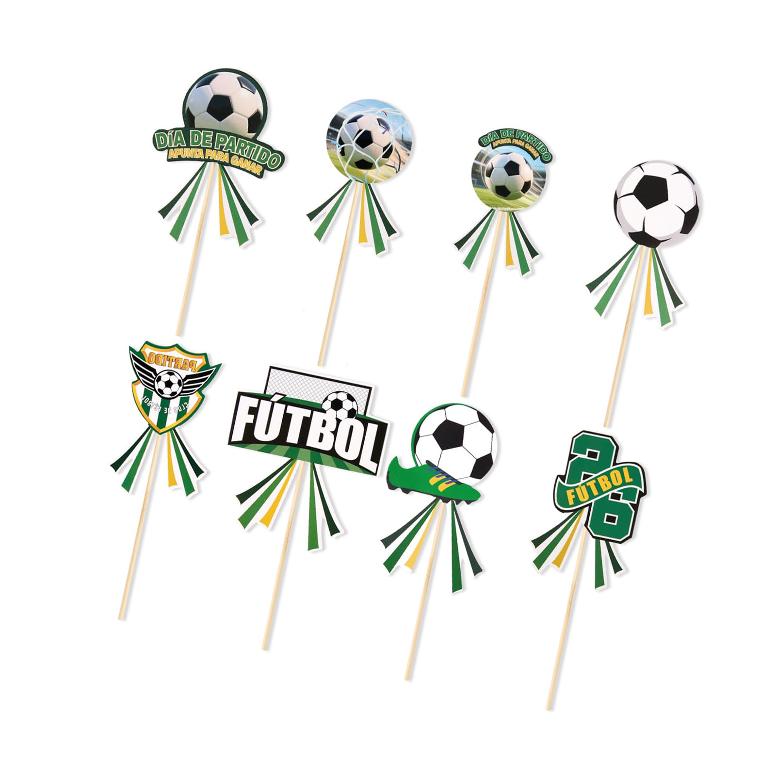Jazuaiao Of 48 Soccer Themed Cake Decorations Football Design Cupcake Toppers Picks for 2026 World Game Parties and Event Baking Decorations