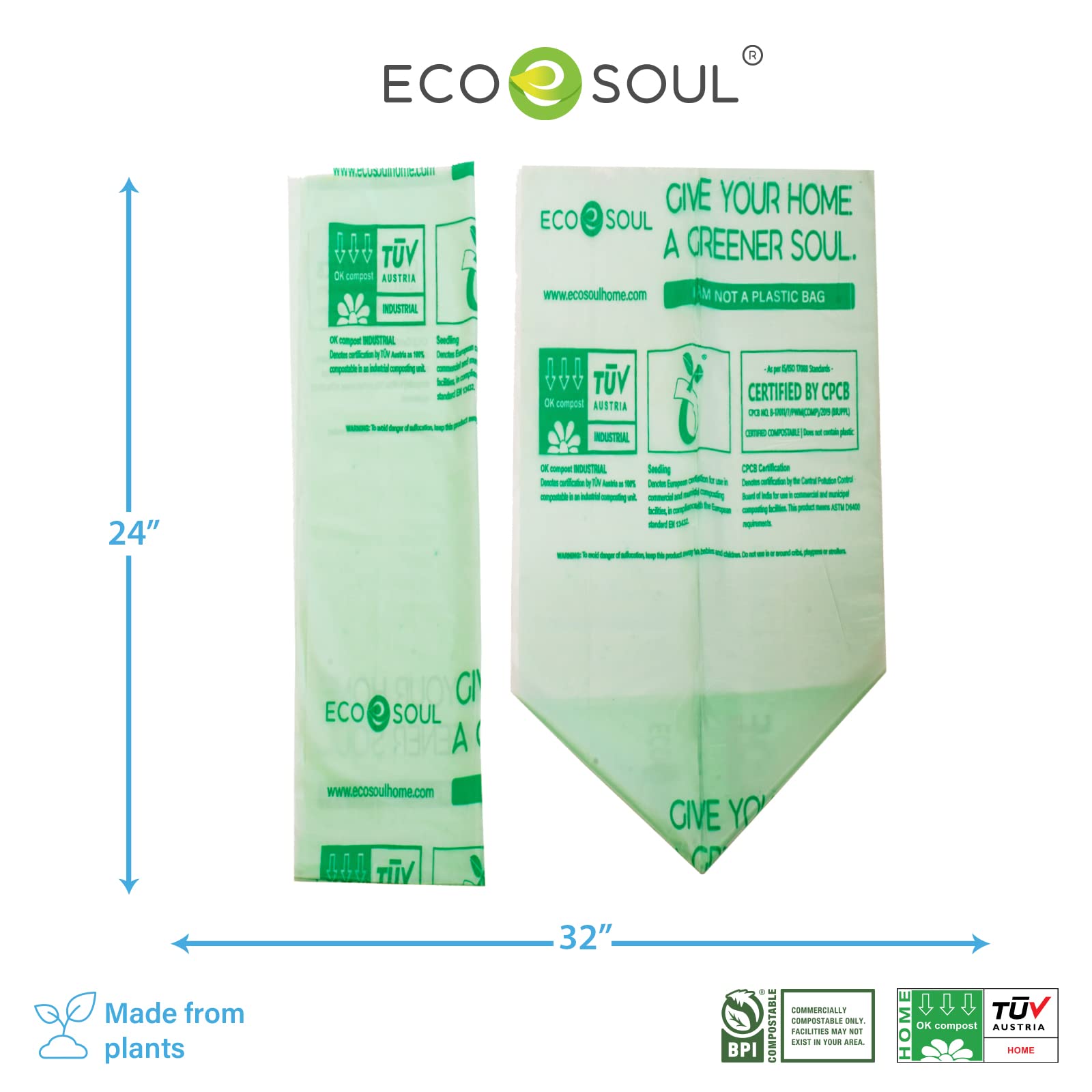 Bolsas de basura biodegradables 13 galones, 25 unidades