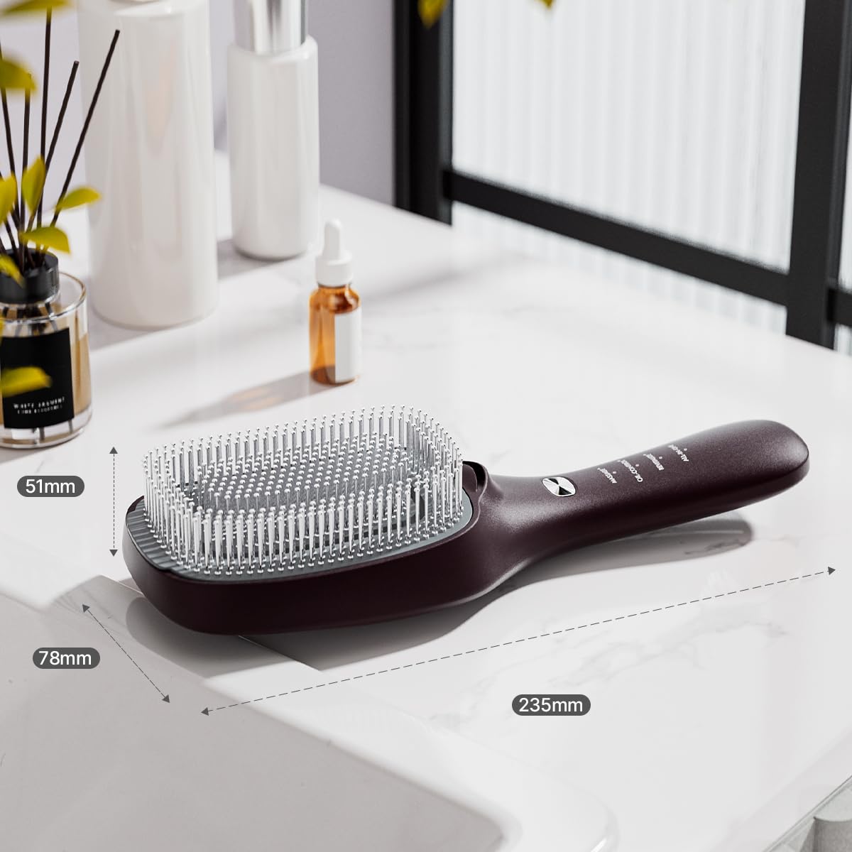 TOUCHBeauty Peine para Crecimiento del Cabello, Cepillo de Masaje 6 en 1 con Luz Roja y Azul para el Cuidado del Cuero Cabelludo, Peine Láser EMS con Iones Negativos para Alisar el Cabello, Recargable