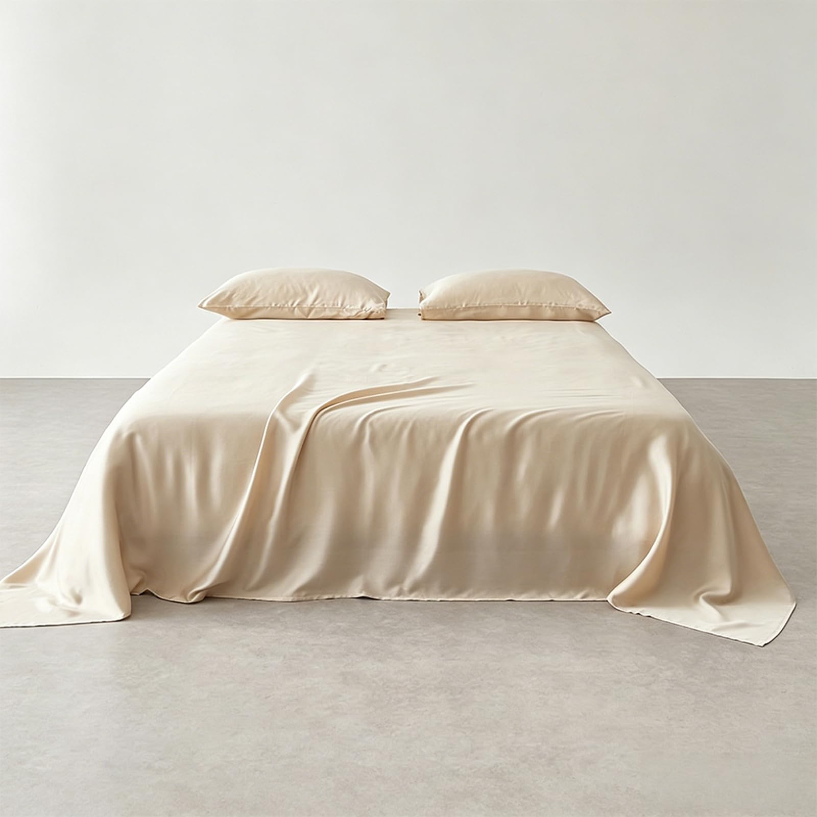 Bettlaken ohne Gummizug 245 x 270cm 100 % Baumwolle leintuch Beige | Leintuch aus 100 % Baumwolle Betttuch für Großes Doppelbett hautfreundlich und atmungsaktiv Atmungsaktiv trocknerfest