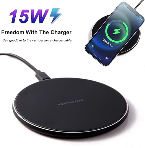 Miniatura 2 de Fast Wireless Charger,Wireless Charging Pad Compatible with iPhone 1615141312 Pro MaxSEXR AirPods15W Fast Charge for Samsung Galaxy