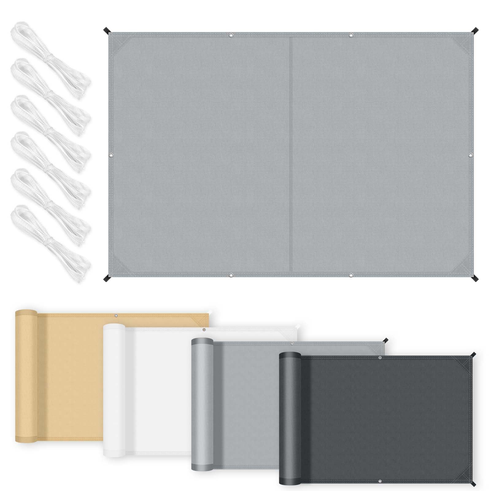 COOL AREA Tenda a Vela con Bordi Dritti Rettangolare 2.5x3m, Grigio