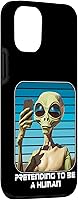 Vista 3 de iPhone 14 Pro Alien Pretending To Be A Human Halloween Funda para mujeres, hombres, niños