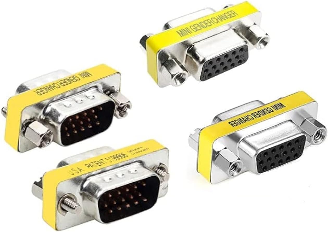 4 pcs VGA SVGA HD15 Male-to-Male/Female to Female Mini Gender Converter Coupler Cable AdapterConnector