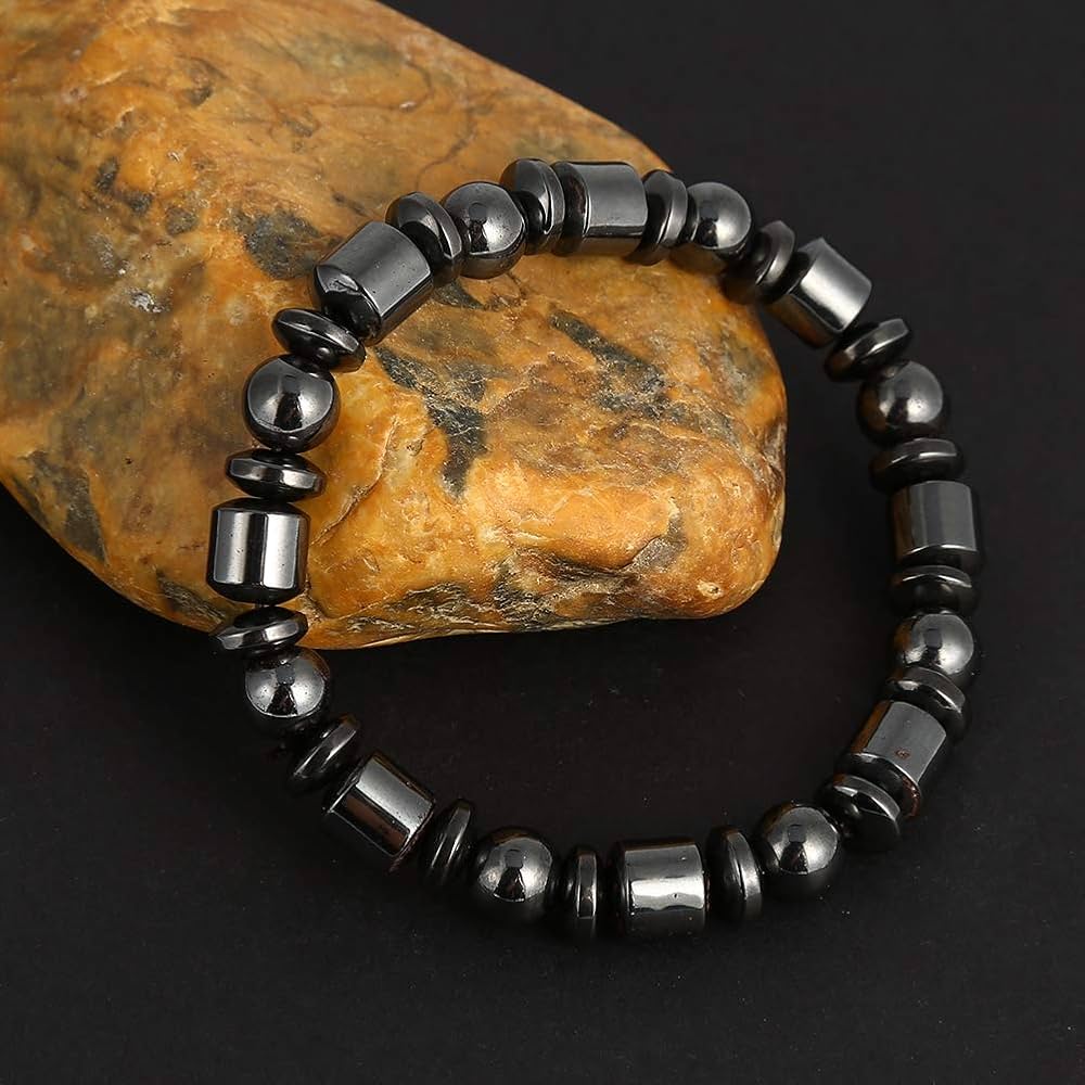 thumbnail: Zwarte Magnetische Therapie Armband Van Steen - Voor Gewichtsverlies En Gezondheid - Voor Mannen En Vrouwen