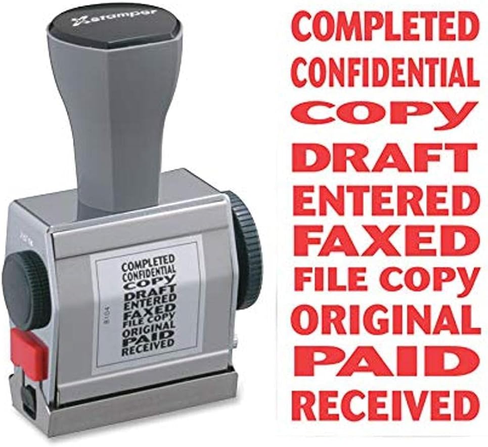 Xstamper(R) 10-in-1 Phrase Stamp, Red