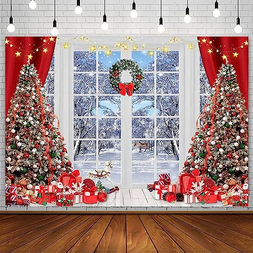 Toile de fond d'hiver 2,1x1,5m pour photo de Noël en famille