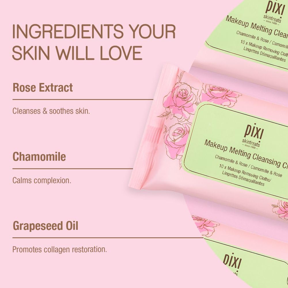 Amazon.com: Pixi Beauty Makeup Melting Cleansing Cloths |Cleansing