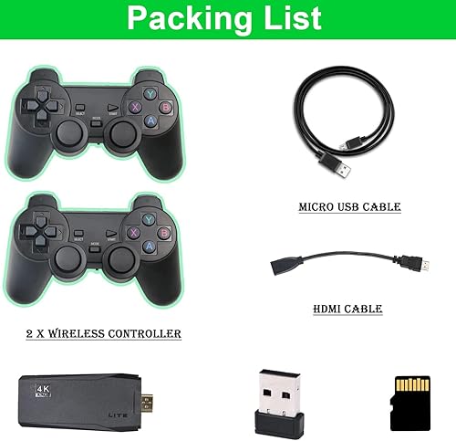 Miniatura 5 de Nueva consola inalámbrica 2025, juego de palo retro, dongle de juego inalámbrico, 4K HD Plug and Play Retro Arcade TV consola de juegos con 9