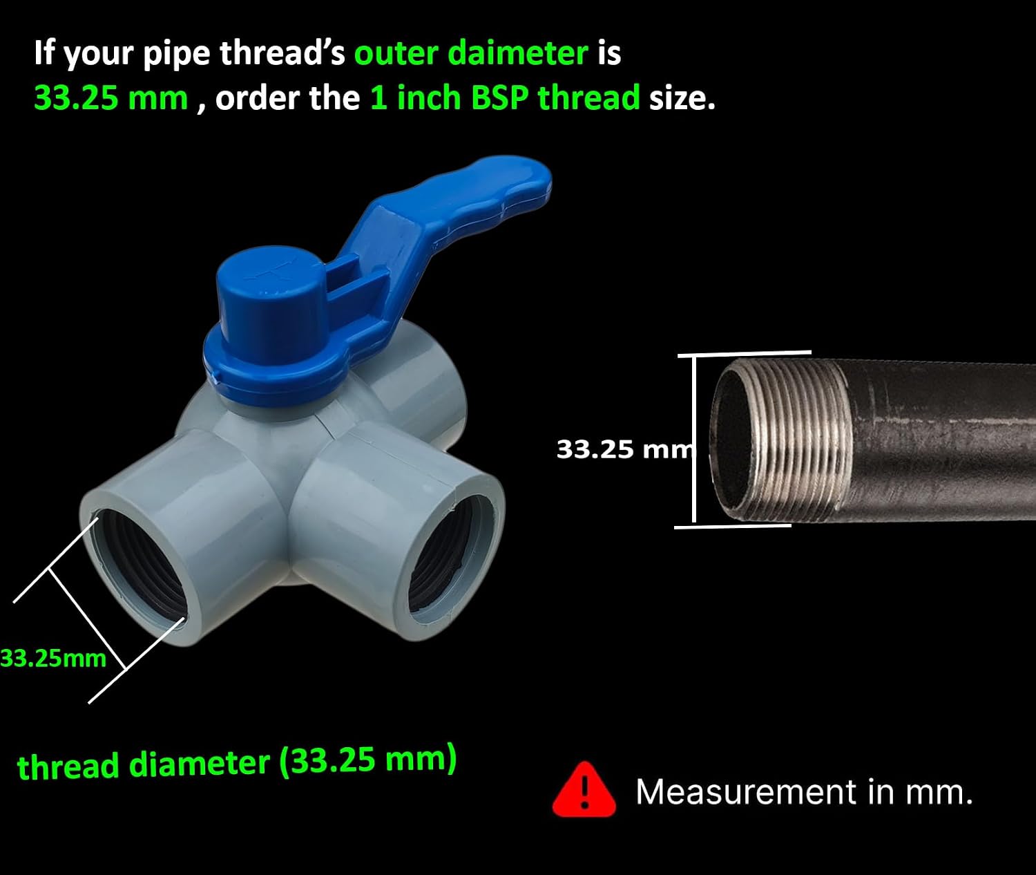 ESEKSAFAR PVC T-Way 1"inch Back View