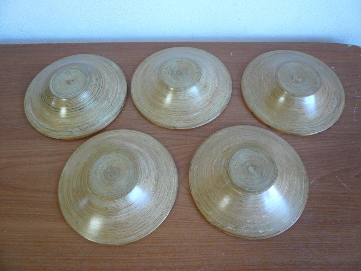 Amazon.co.jp: 送料350円～飛騨高山千巻茶托銘々皿5客（5枚）木工芸品