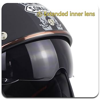 Amazon.com: GAOZCTT Open Face Helmet Motorcycle Half Helmet