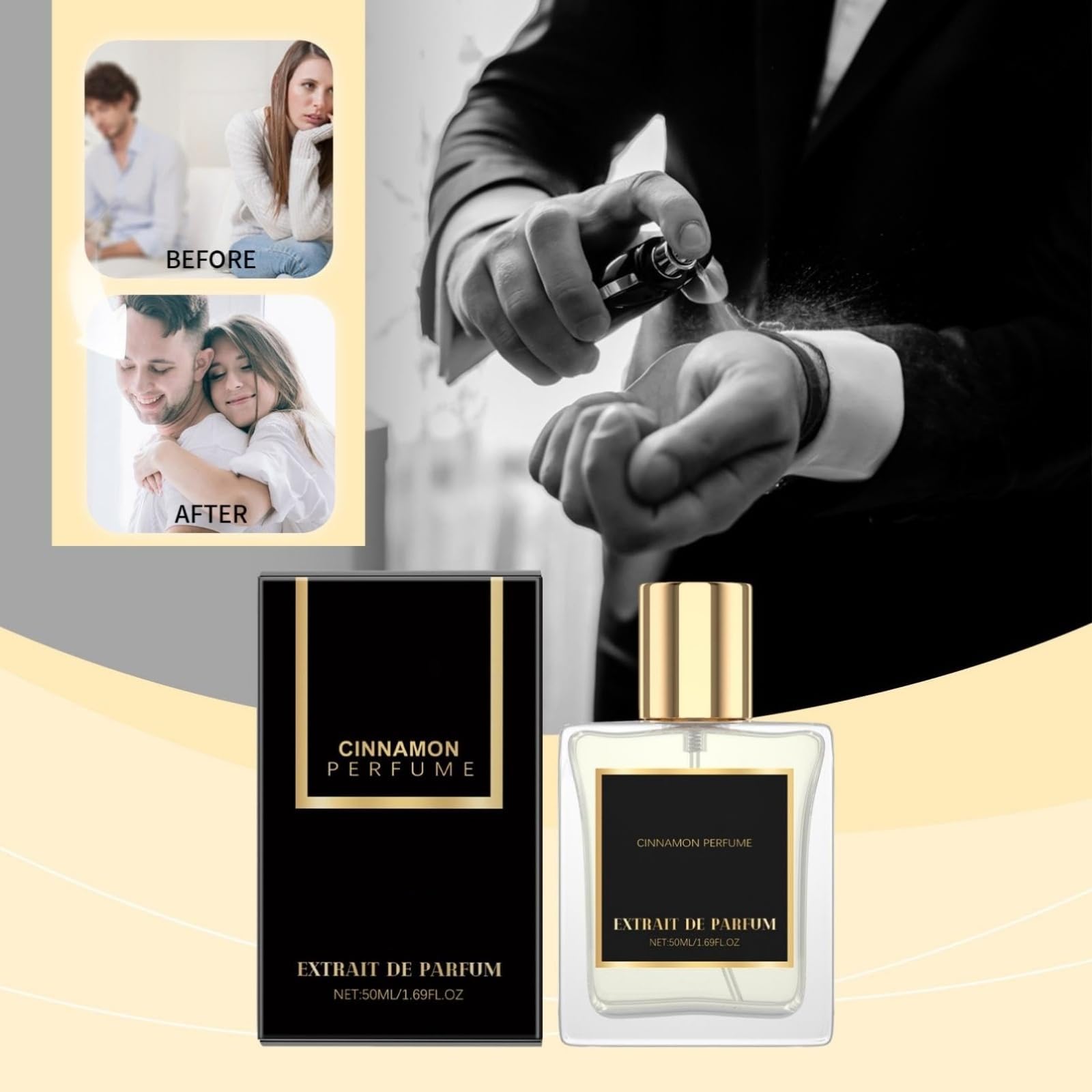 Perfume De Canela, Eau De Toilette En Spray, Fragancias De Perfume Para Hombre, Bruma Perfumada Fresca Y Duradera, Perfum-e Portátil Para El Día A Día Y Citas Románticas, Para Hombre (3PCS)