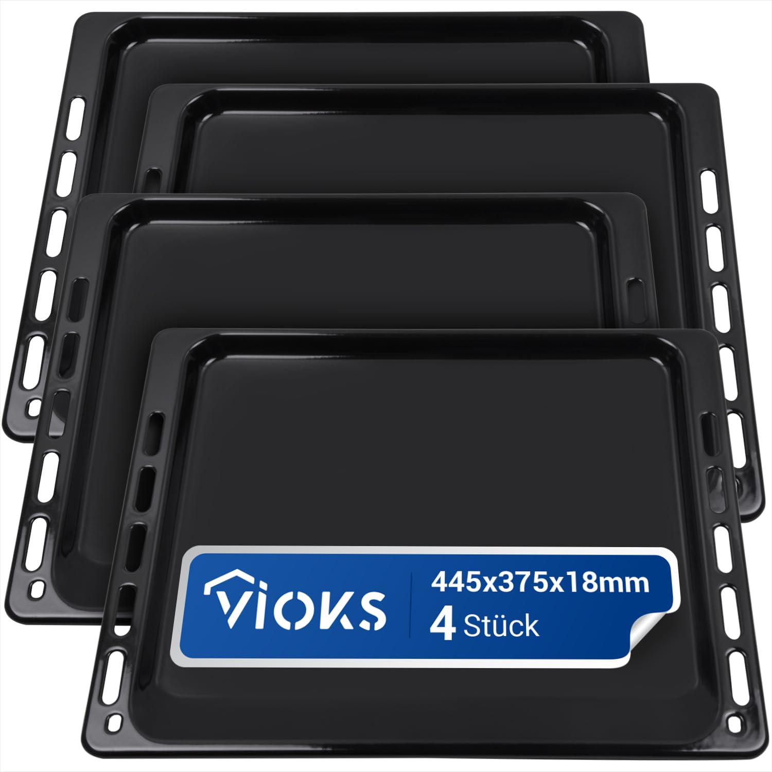 VIOKS 4 x blacha do pieczenia 445 x 375, zamiennik do Whirlpool 481010683241, prostokątna / patelnia na tłuszcz, blacha do pieczenia - blachy do piekarnika
