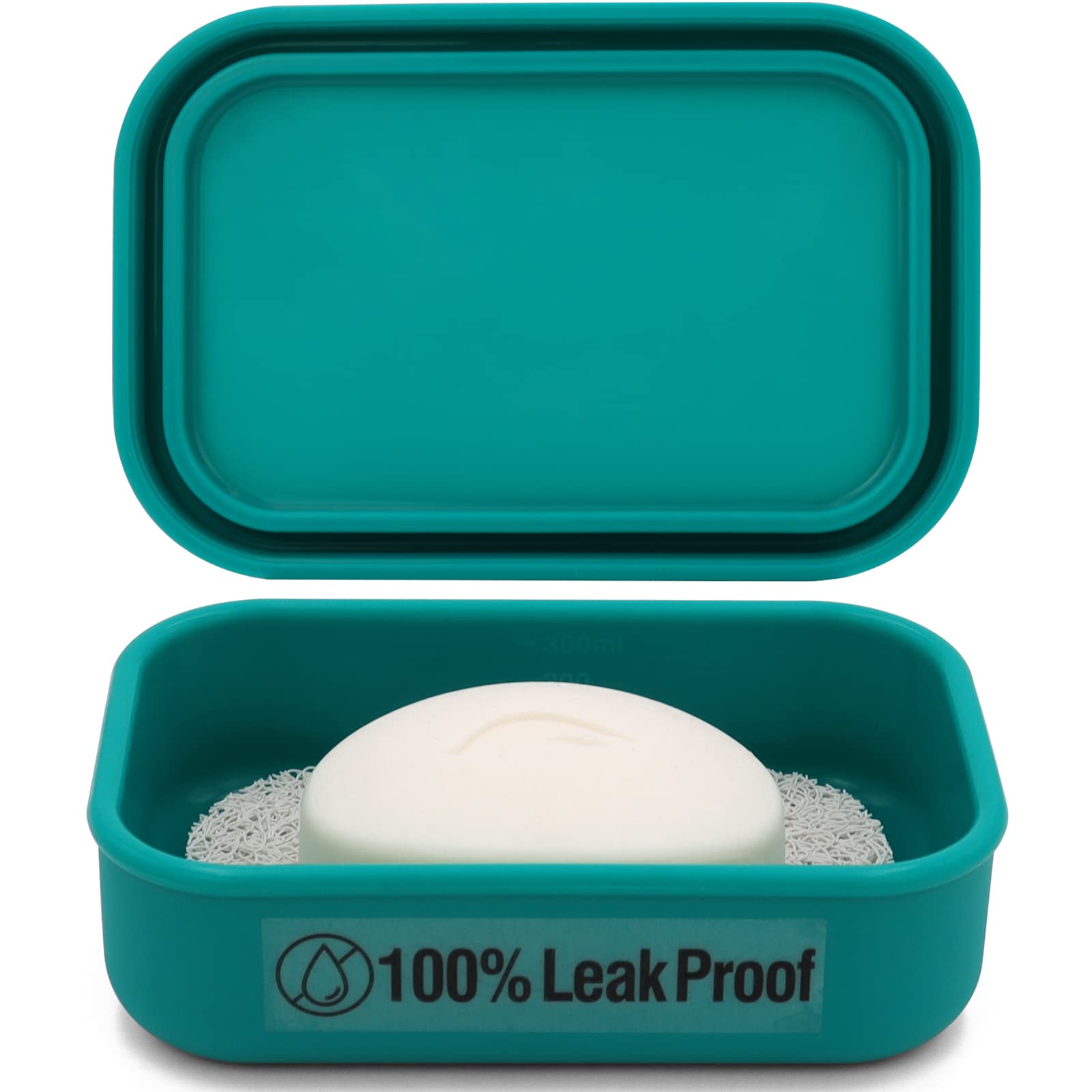 Enhanced Leak-Proof Travel Soap Case, AIMAIAIMAI Silicone Soap Container with Draining Layer, Keep Soap Dry, Portable Bar Soap Holder for Bathroom, Camping, Gym, Easy to Clean (Green)