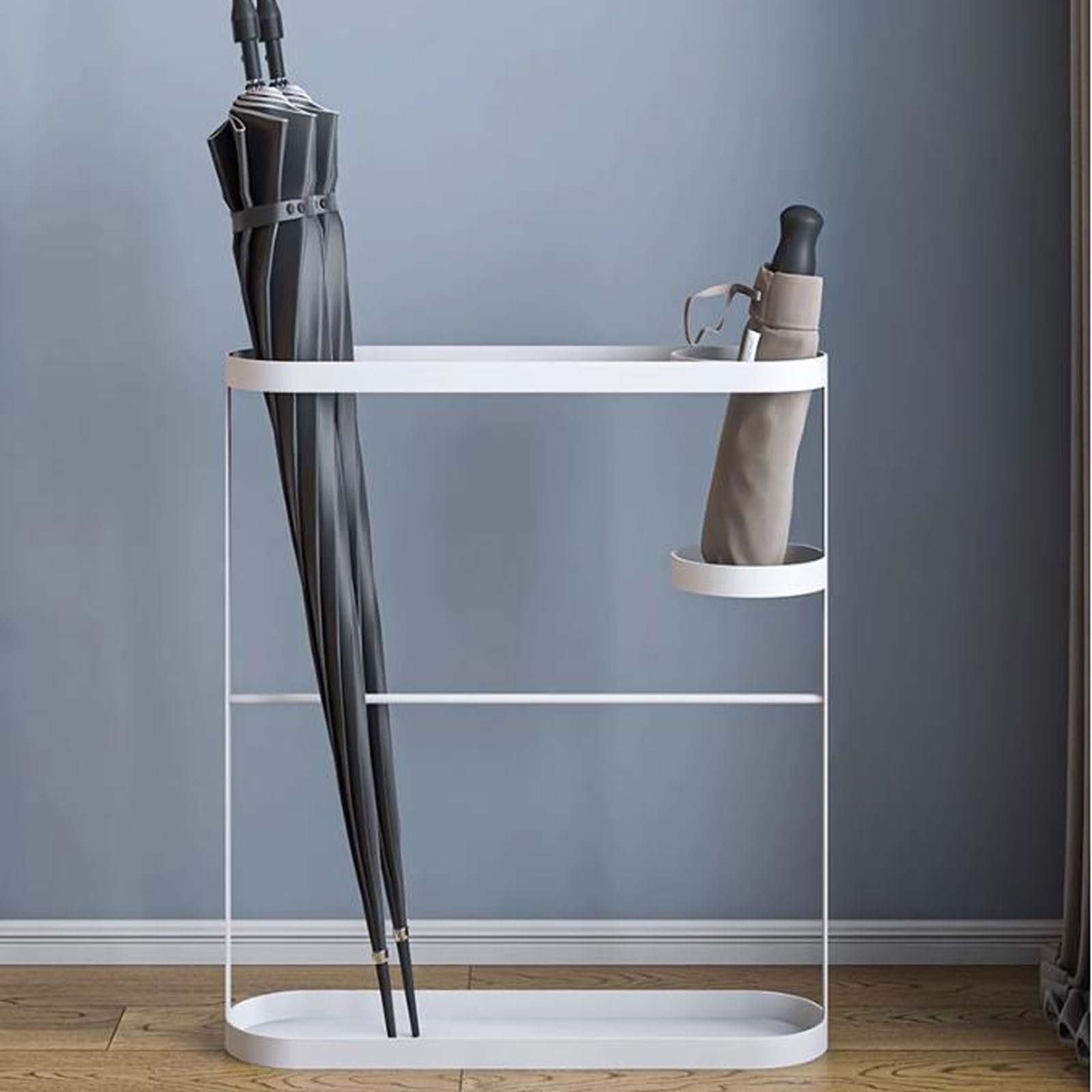 Schirmständer Freistehender Schirmständer, Schirmhalter, Schirmständer aus Metall, Dekoration for den Innen- und Außenbereich, for lange und gefaltete Schirme Regenschirmhalter(Schwarz)