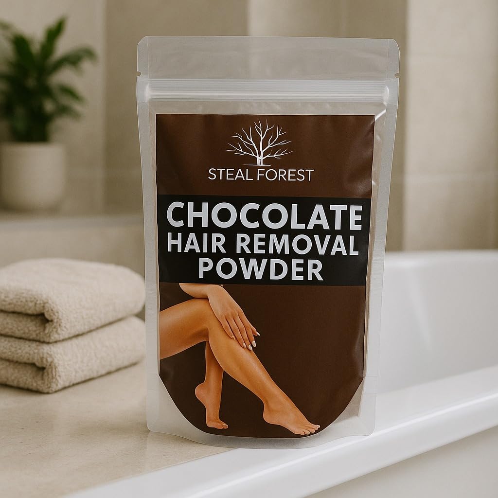 Wax Powder for Women | Herbal Hair Removal Powder for Face, Upper Lips & Chin | Gentle Face Wax for Women & Men | Safe, Natural, Easy-to-Use Waxing Powder - Cotton Cleaning Cloths (chocolate wax, Pack of 1)