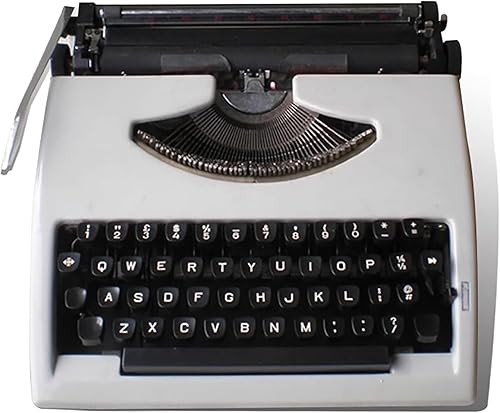 Máquina de escribir manual clásica, fácil configuración para autores y escritores, máquina de escribir antigua, metal negro vintage para experiencia