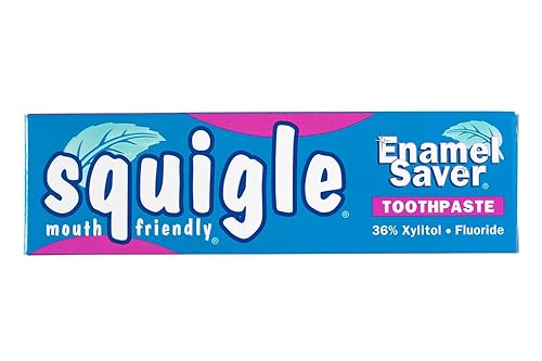 Squigle Pasta de dientes esmaltada tratamiento y prevención del dolor de cancro pasta de dientes sin SLS pasta de dientes de xilitol al 36  previene