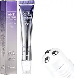 Creme para os Olhos com Ácido Hialurônico, Massageador Roll-on, Anti-Rugas, Anti-Olheiras, Hidratante, 15ml