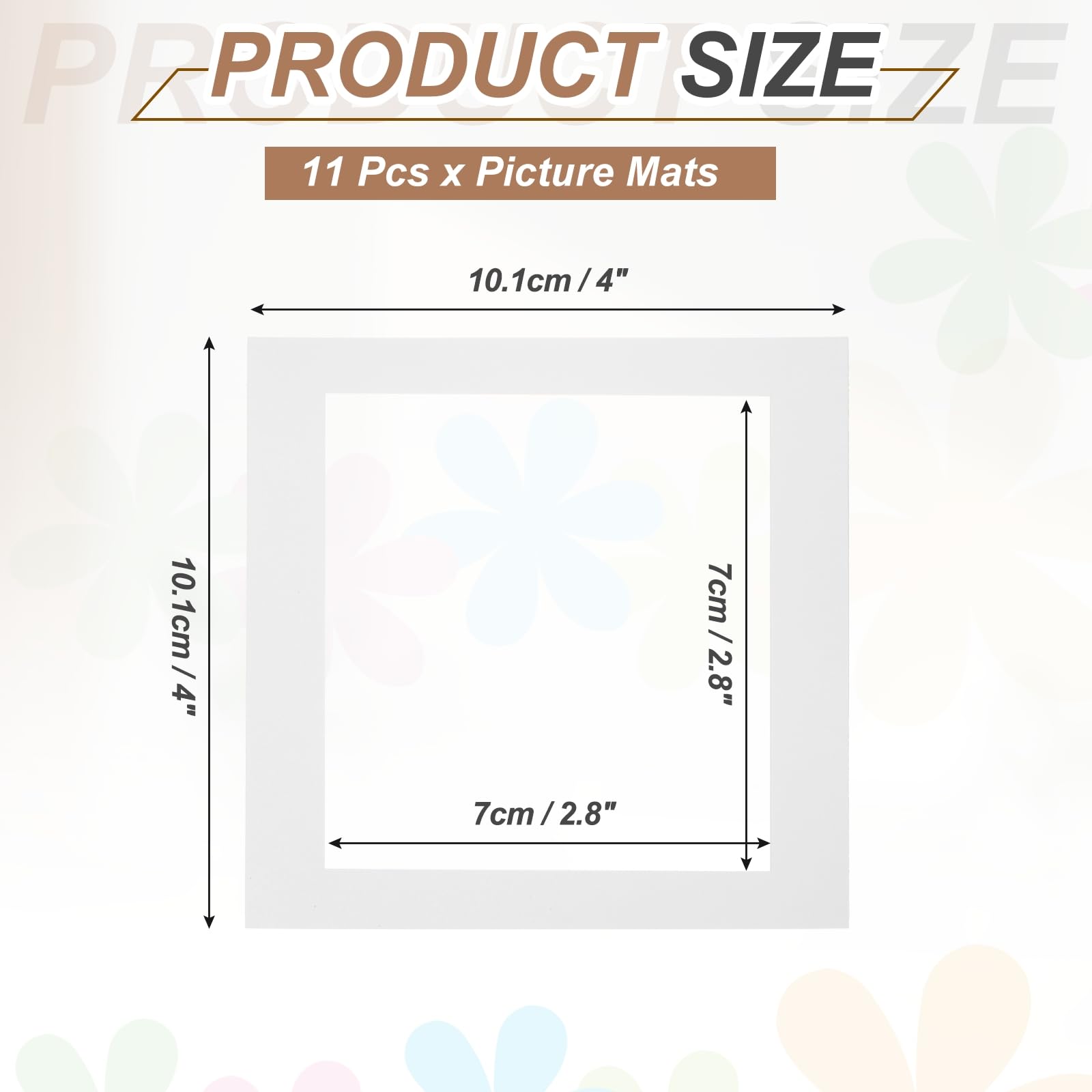 PATIKIL 4x4 Mat for 3x3 Photo, 11 Pack Precut Acid-Free Mat Board White Core Picture Frame Board for Photos Show Prints - Image 2