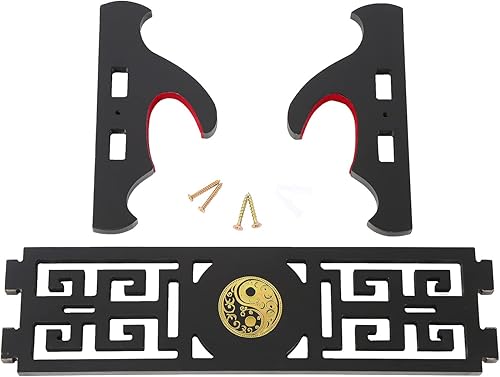 Miniatura 3 de Soporte para espada, Katana, montaje en pared, 1 nivel, icono de Tai Chi, soporte acolchado de terciopelo para katana, estante de exhibición de