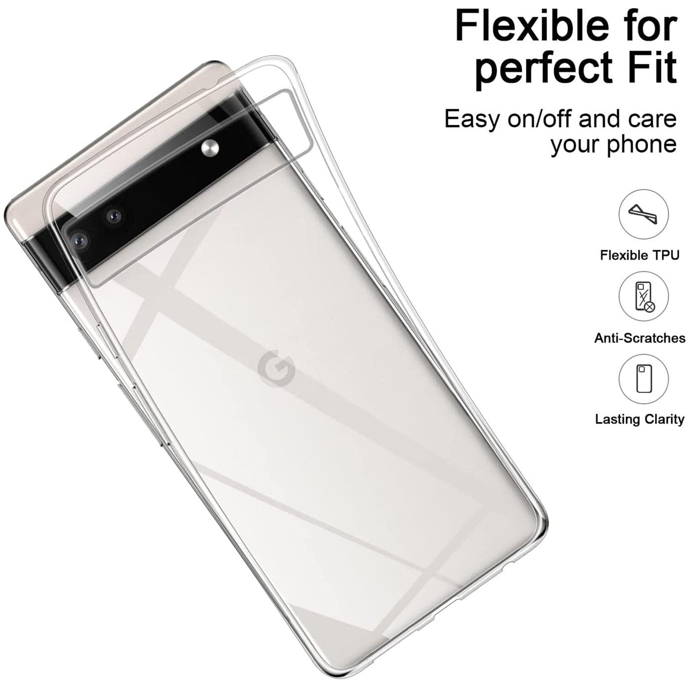 Google Pixel 6A Cover Cadorabo Minimal - Silicone TPU Trasparente