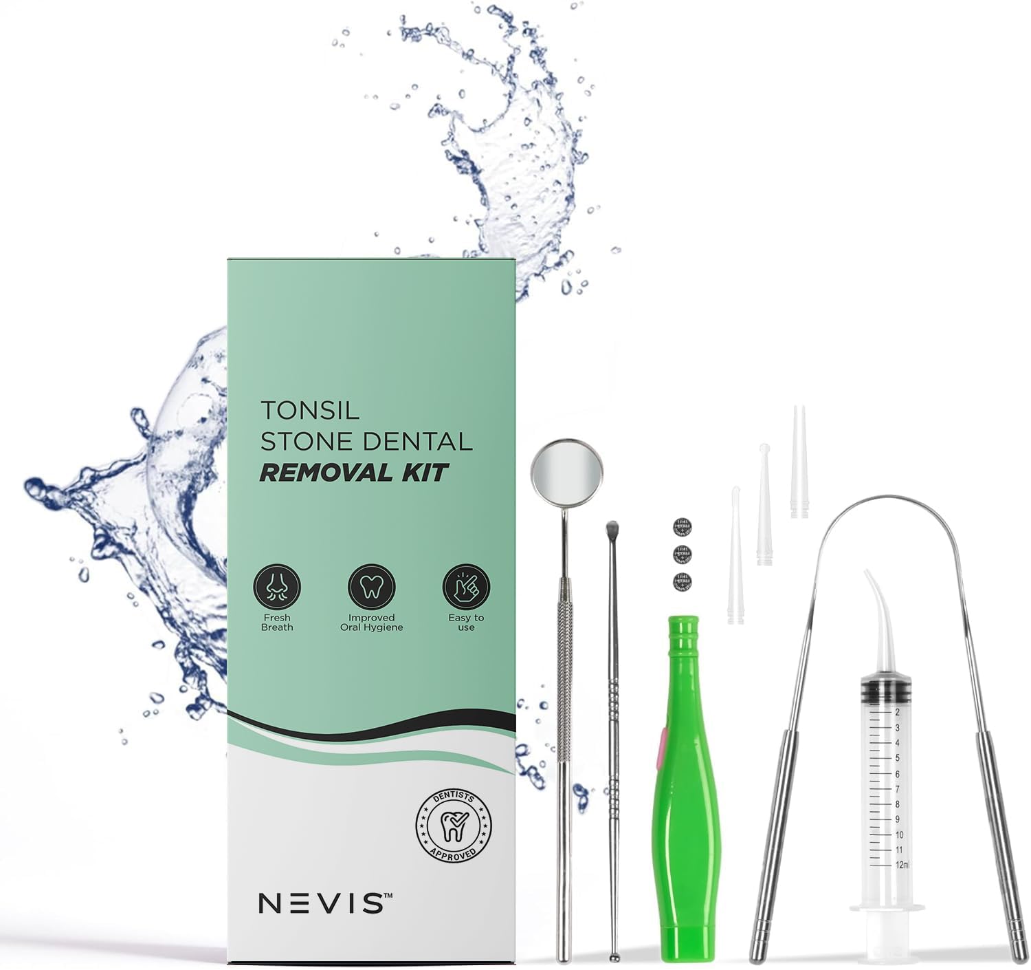 Remove Tonsil Stones Quickly & Safely, 8 Professional Tools, Fight Bad Breath and Tonsillolith, NEVIS Tonsil Stone Removal Kit