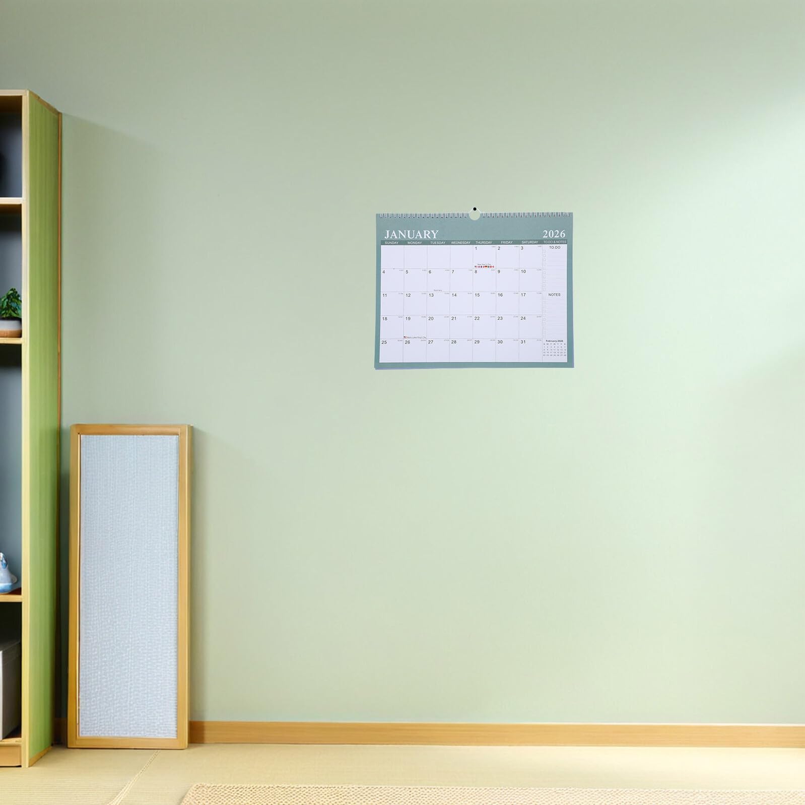 Großer Wandkalender Monate Monatsplaner mit Stabilem Hartpapier Handabreißbare Spiralbindung Mehrsprachiger Feiertagskalender für Büro Schule und Zuhause zur Jahresplanung