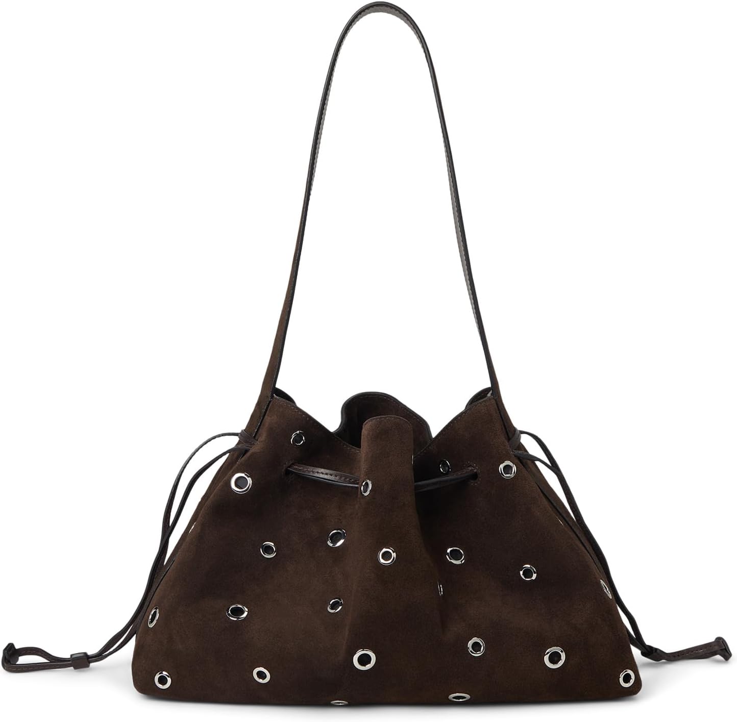 Madewell Women Suede Drawstring Shoulder-Eyelet Dark Carob One Size