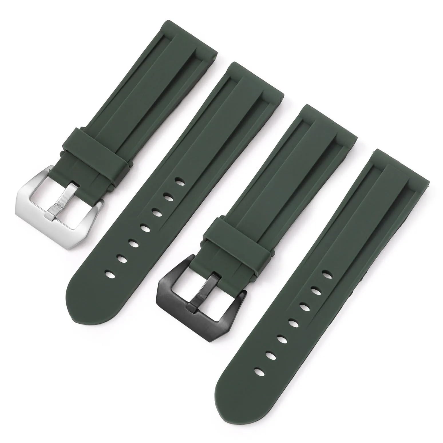Pasek silikonowy 22mm 24mm 26mm Czarny Niebieski Czerwony Zielony Pasek do zegarka Quick Release Zamienna gumka