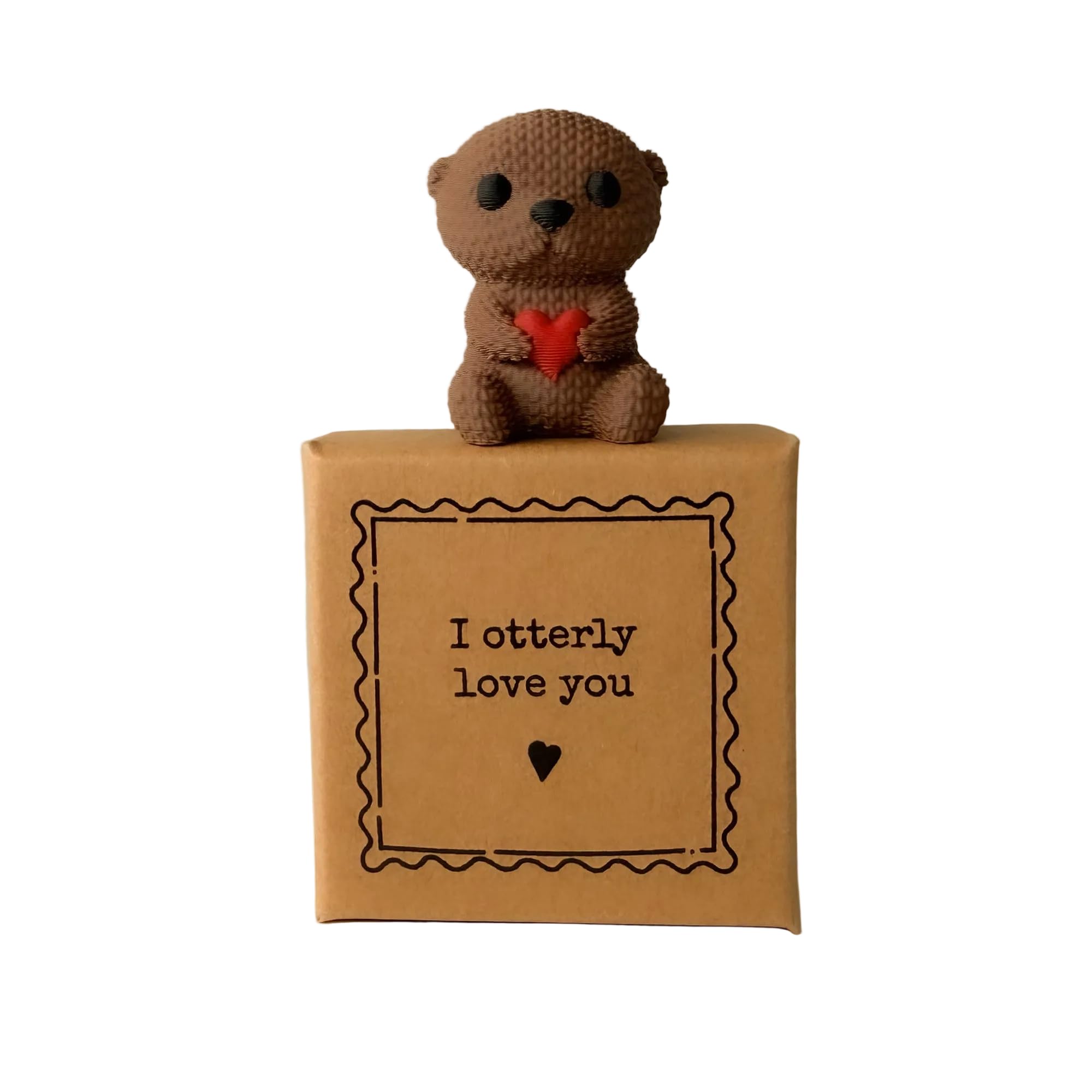 Image Industry “I Otterly Love You” Tiny Little Gift – Otter Mini Figurine Keepsake | Best Friend & Loved One Sentimental Valentine Gift | Cute UK Handmade Token Present