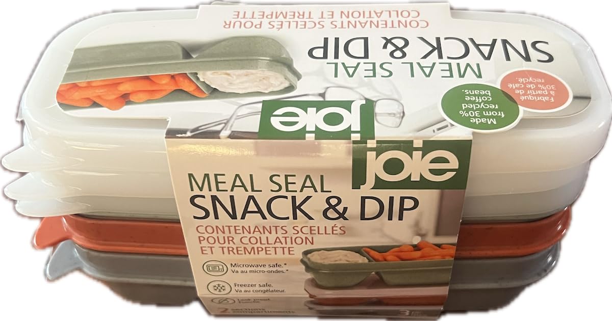 Joie White Snack & Dip Meal Seal Containers By