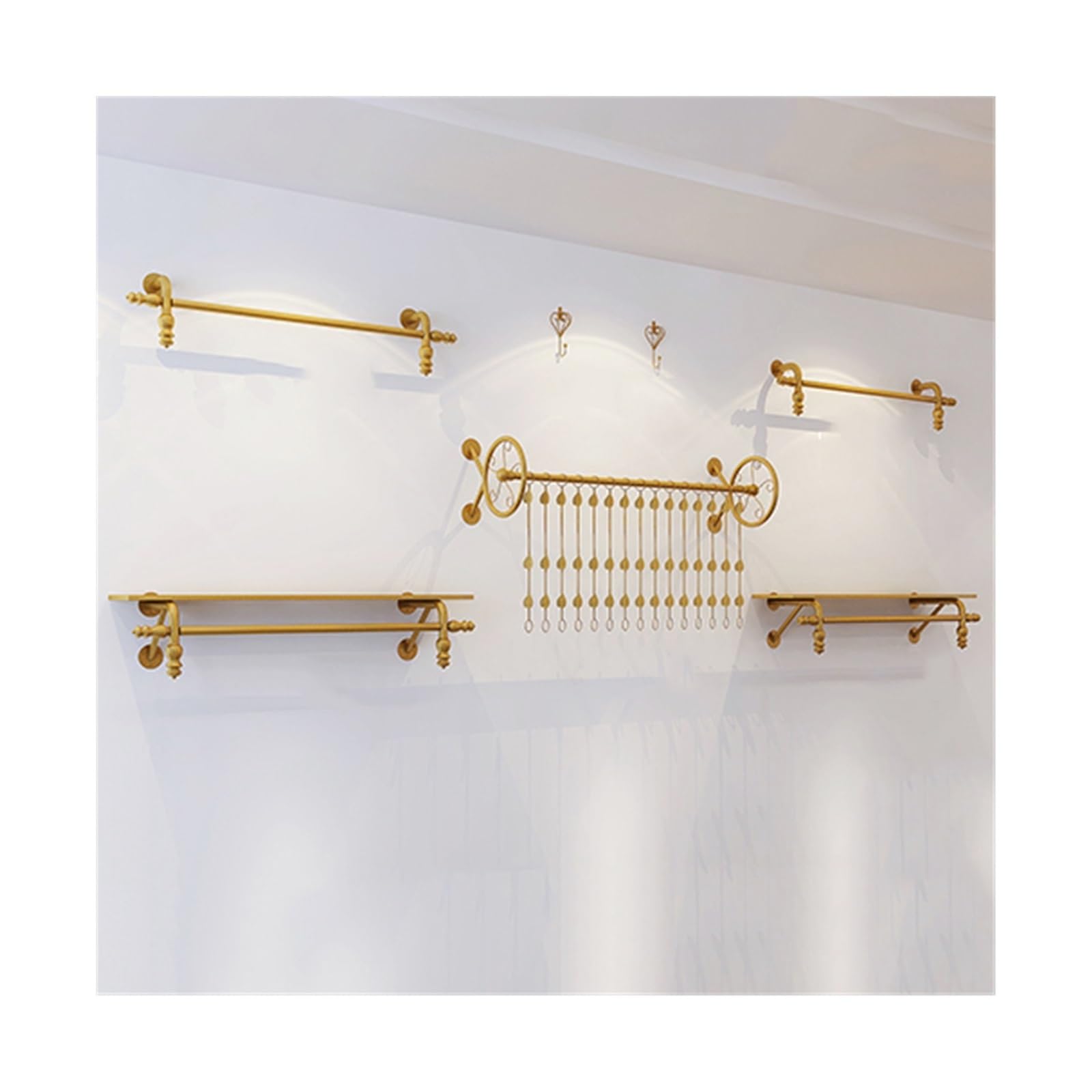 LJHFG63KUYT Clothes Rack Wall Mounted Shelf Display Rack Clothes Hanger Clothing Store 7-piece Set Display Stand(Small)