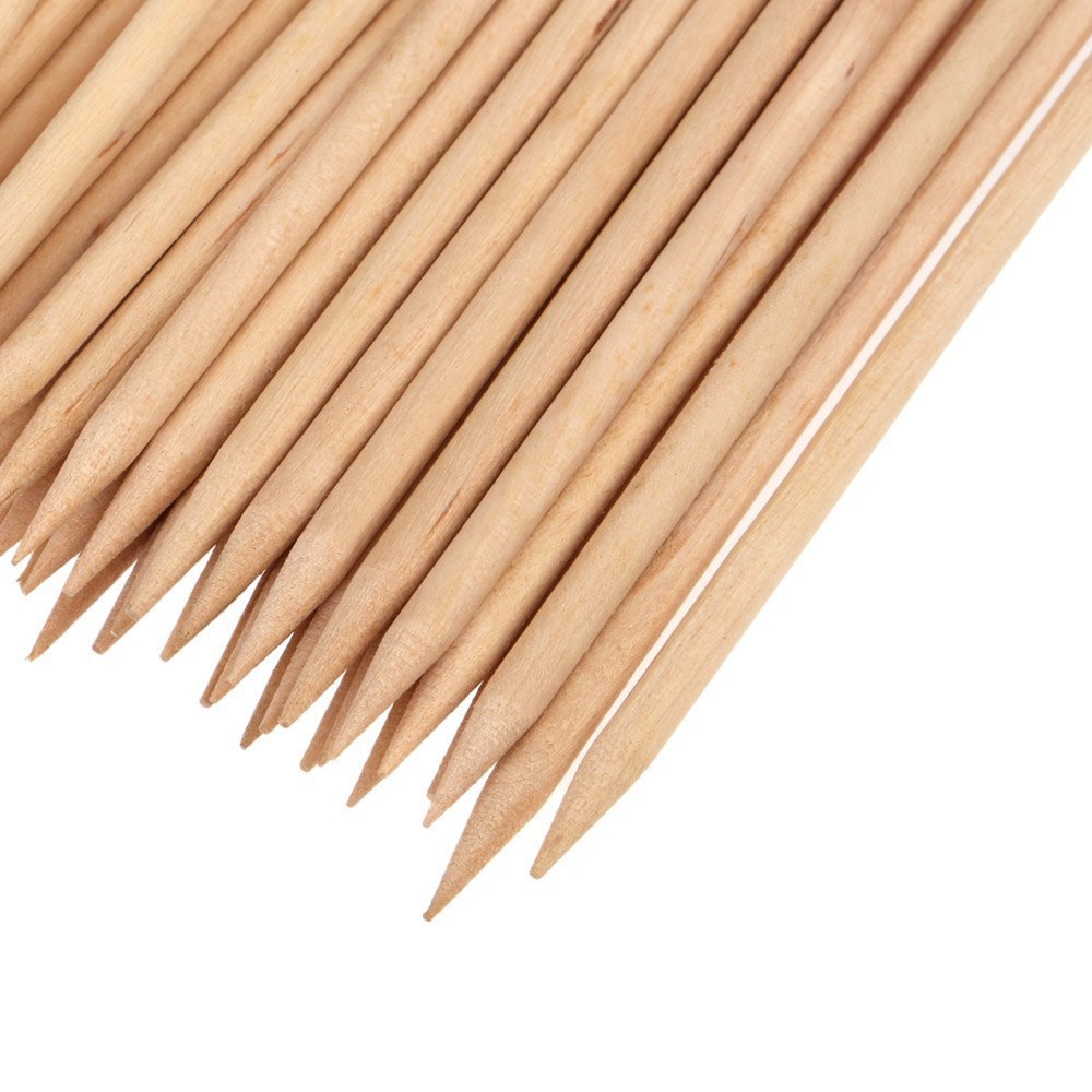 Orange Wood Sticks, Nail Art, Cuticle Pusher Remover, Manicure Pedicure Tool (100 Pieces)