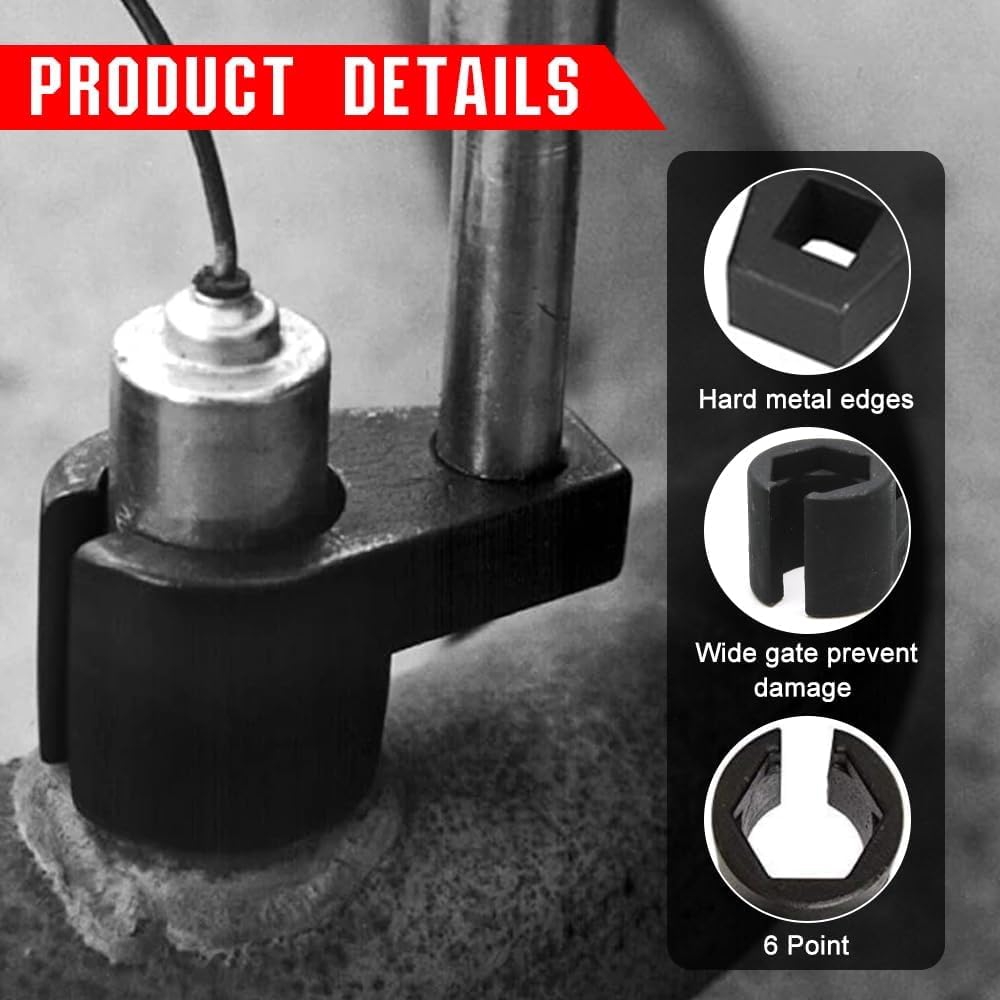 Mautopily Universal Oxygen Sensor Sockets (2pcs), 3/8 in. Drive, 7/8 in. (22 mm), Offset Wrench Removal Tool