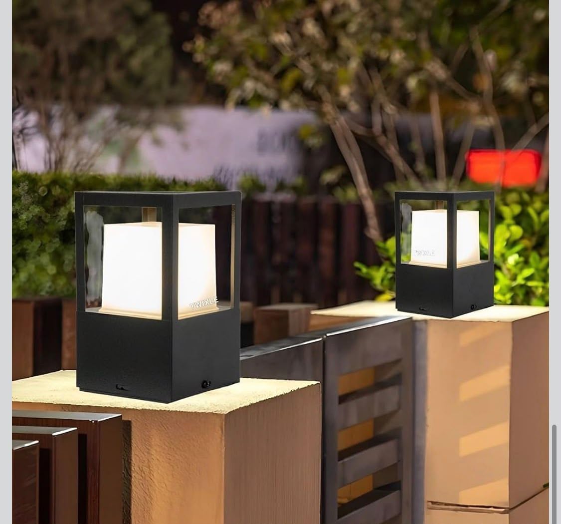 New Krishna Outdoor LED Gate Pillar Light Waterproof Garden Landscape Lamp Black Aluminum Bollard Light for Villa Balcony Entrance Pathway Decor-image-8
