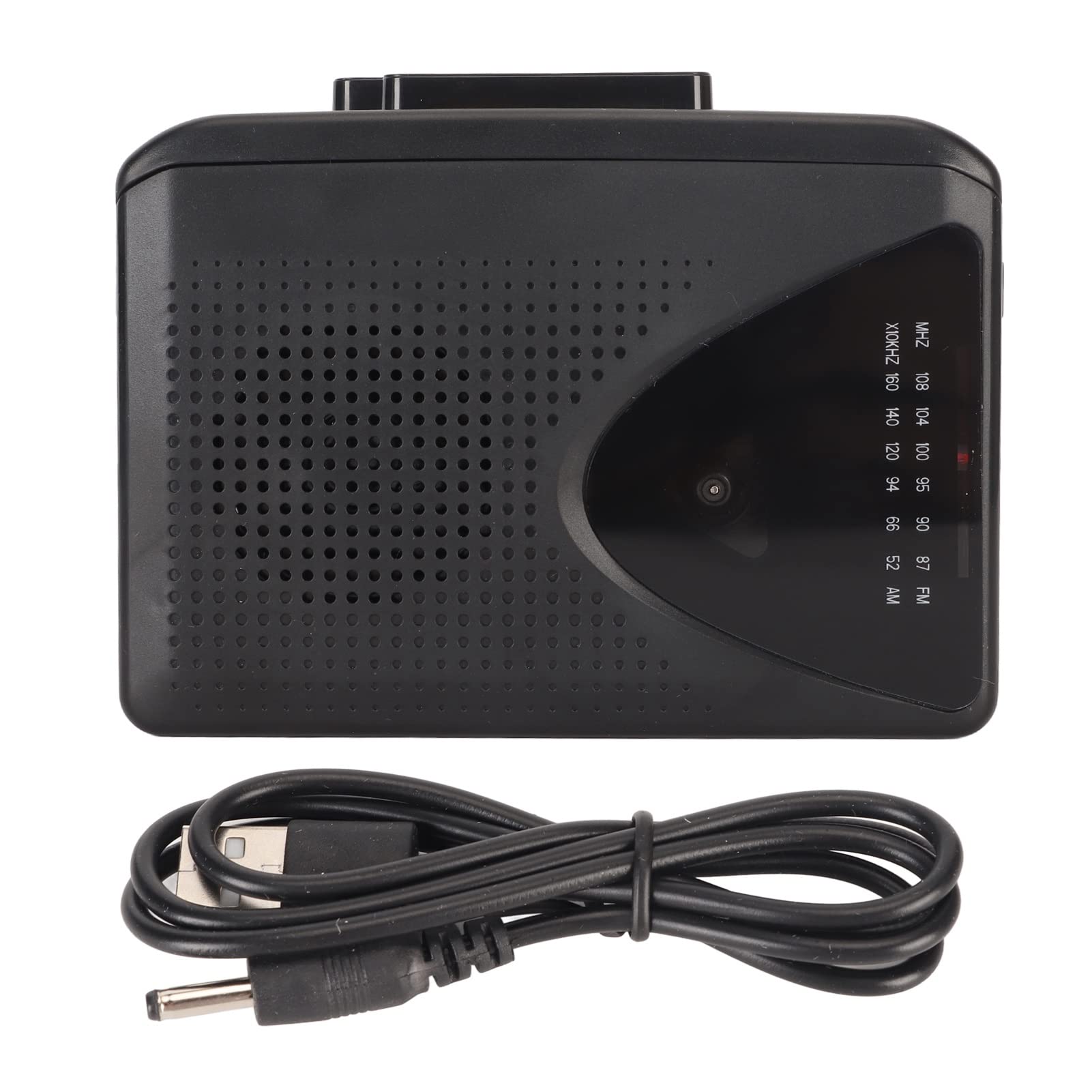 Tragbarer Kassettenspieler, Retro-FM-AM-Radio-Walkman mit Lautsprecher und Kopfhöreranschluss, Kassetten-zu-MP3-Konverter, Kassettenrekorder für Reisen, Sport (Schwarz)