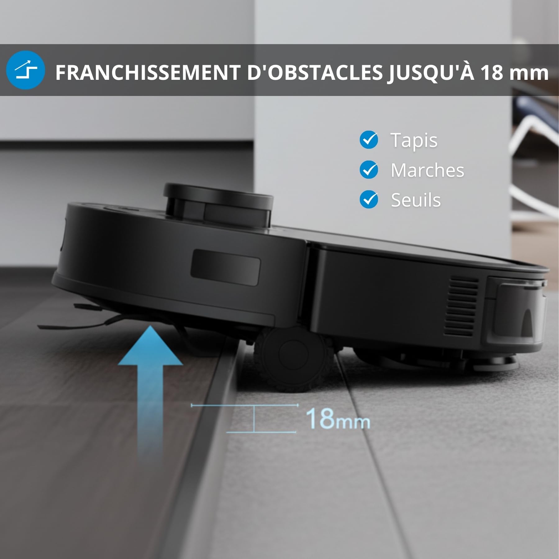 F2 Robot aspirateur Laveur avec Base d'Autovidage, 60 Jours d'Automatisation, Laser LDS, aspirateur Robot Laveur avec Station 3en1, Murs Virtuels, App/Alexa, Idéal pour Poils d'animaux
